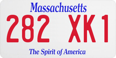 MA license plate 282XK1