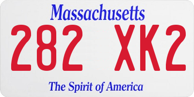 MA license plate 282XK2