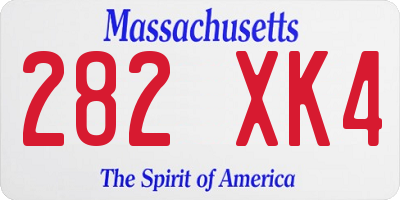 MA license plate 282XK4