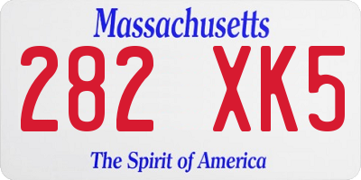 MA license plate 282XK5