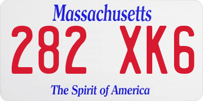 MA license plate 282XK6