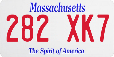 MA license plate 282XK7