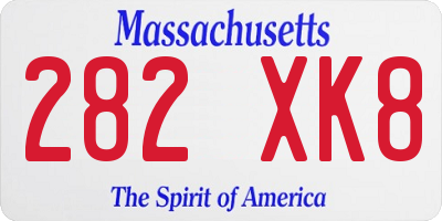 MA license plate 282XK8