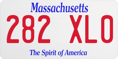 MA license plate 282XL0