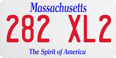 MA license plate 282XL2