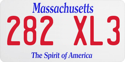 MA license plate 282XL3