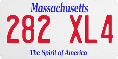 MA license plate 282XL4