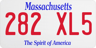 MA license plate 282XL5