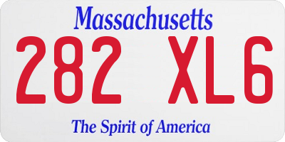 MA license plate 282XL6