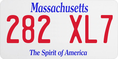 MA license plate 282XL7