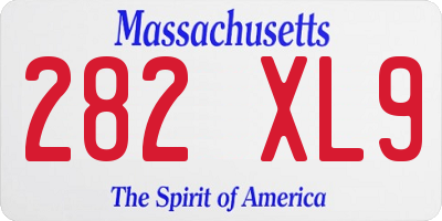 MA license plate 282XL9