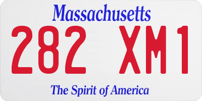 MA license plate 282XM1