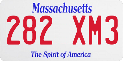 MA license plate 282XM3