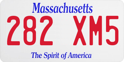 MA license plate 282XM5