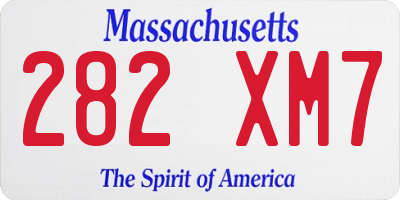 MA license plate 282XM7