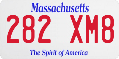 MA license plate 282XM8
