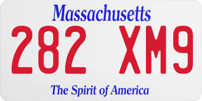 MA license plate 282XM9