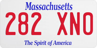 MA license plate 282XN0