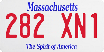 MA license plate 282XN1