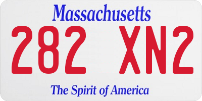 MA license plate 282XN2