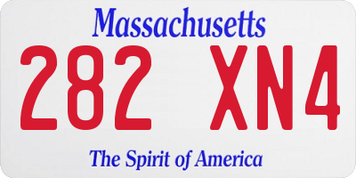 MA license plate 282XN4
