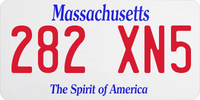 MA license plate 282XN5