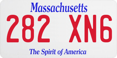 MA license plate 282XN6