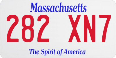 MA license plate 282XN7