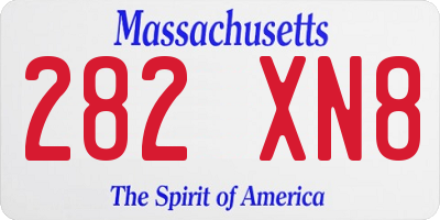 MA license plate 282XN8