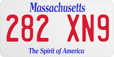 MA license plate 282XN9