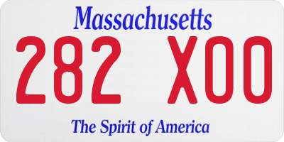 MA license plate 282XO0