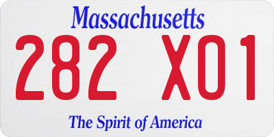 MA license plate 282XO1