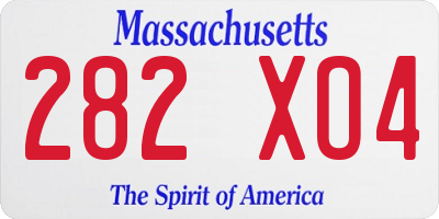 MA license plate 282XO4