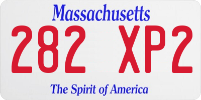 MA license plate 282XP2