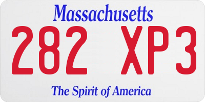 MA license plate 282XP3