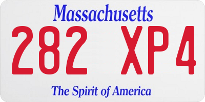 MA license plate 282XP4