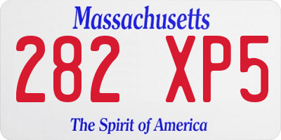MA license plate 282XP5
