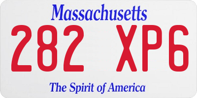 MA license plate 282XP6