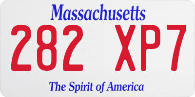 MA license plate 282XP7