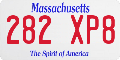 MA license plate 282XP8