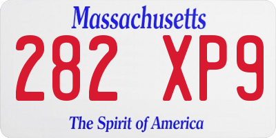 MA license plate 282XP9