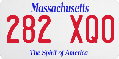 MA license plate 282XQ0