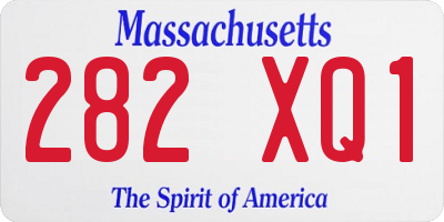 MA license plate 282XQ1