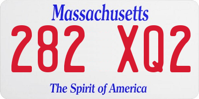 MA license plate 282XQ2
