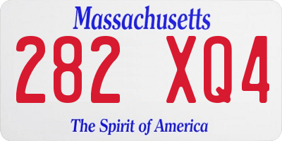 MA license plate 282XQ4