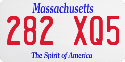 MA license plate 282XQ5