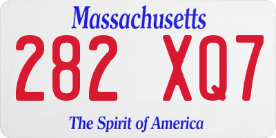 MA license plate 282XQ7