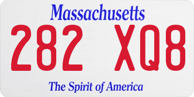 MA license plate 282XQ8