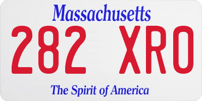 MA license plate 282XR0