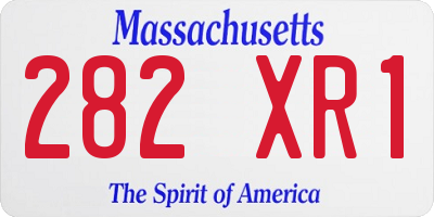 MA license plate 282XR1